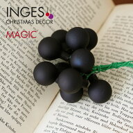 12115H107[110034-2]ドイツ INGE-GLAS MAGIC ブラックベリーボールガラスオーナメント ブラック 1セット1…