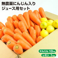 【クール便】 訳あり 無農薬にんじん 入り にんじんレモン ジュース用 野菜セット ( にんじん 10kg ＋ レ…