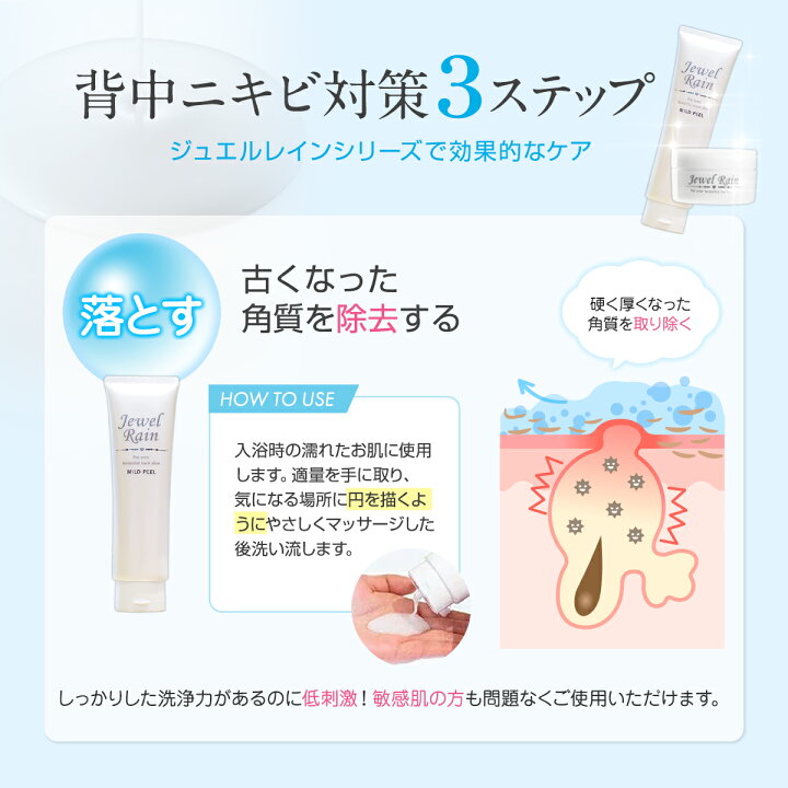 楽天市場】背中 黒ずみ ニキビ 医薬部外品 薬用 無添加 ジュエルレイン 