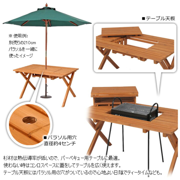楽天市場】【クーポン配布中】 BBQテーブル バーベキュー テーブル 