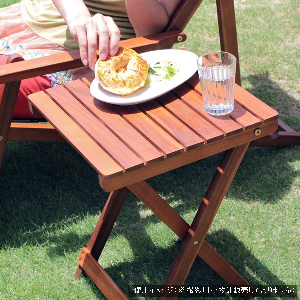 楽天市場】ガーデンテーブル サイドテーブル 木製 アウトドアテーブル