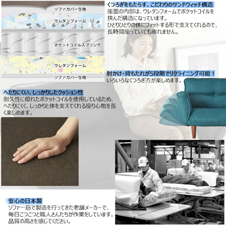 楽天市場】ソファ カウチソファ 二人掛け ソファー ローソファー 