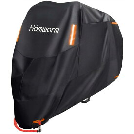 Homwarm バイクカバー 300D厚手 防水 紫外線 防止盗難防止 収納バッグ付き