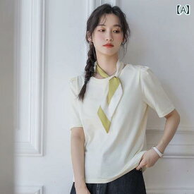 レディース ファッション 韓国 シンプル スリム T シャツ 女性 夏 スタイリッシュ レトロ エレガント トップス