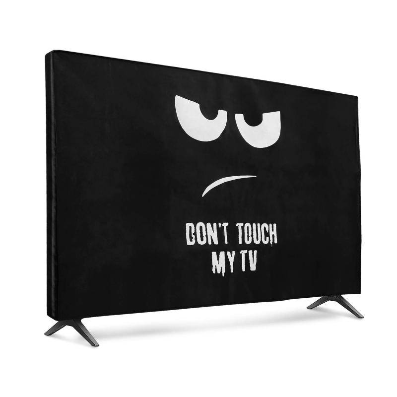 kwmobile 対応: 40" TV テレビカバー - 防塵カバー 液晶テレビ 保護カバー ホコリよけ Don't Touch My TVデザイン