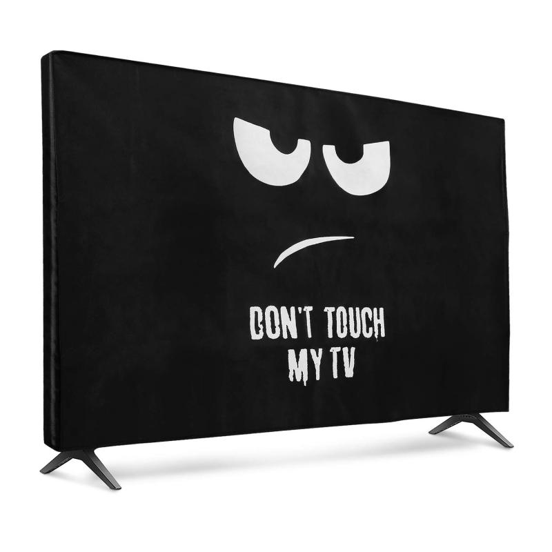 kwmobile 対応: 43" TV テレビカバー - 防塵カバー 液晶テレビ 保護カバー ホコリよけ Don't Touch My TVデザイン