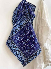 スカーフ クラシカル おしゃれ 68センチメートル 無地 ブルー エスニック 綿 リネン 単層 正方形 スカーフ ヘッド スカーフ ユニセックス メンズ レディース
