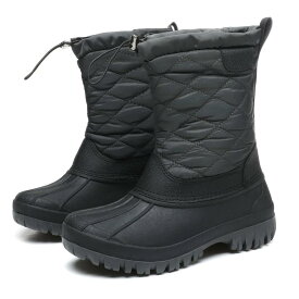 [JSWEI] 女性のスノーブーツ暖かい冬の靴防水超軽量ノンスリップ通勤外出旅行巾着スノーシューズ （グレー，25.5cm）