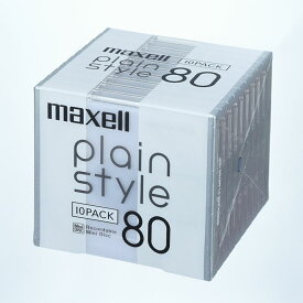 maxell 音楽用 MD 80分 「plain style」シリーズ ミルキーホワイト 10枚 PLMD80.10P