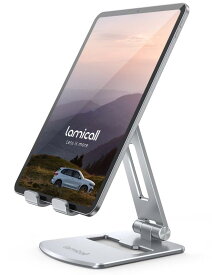 Lomicall 折り畳み式 タブレット スマホ 兼用 スタンド ホルダー 角度調整, アルミ 合金製 iPad用 stand