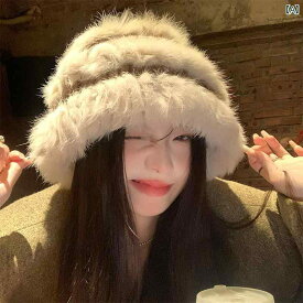 帽子 防寒 あったかい 秋冬 女性用 漁師 韓国 小さい ニット 帽 厚手 暖かい 耳保護 ウサギ 毛皮