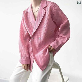 シャツ カジュアル メンズ おしゃれ ジャケット トップス 韓国 BF ピンク シャツ ジャケット オーバー サイズ シック