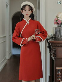 チャイナ ドレス 美しい エレガント 新年 少女 ドレス 中華風 中国 正月 服 新年 冬