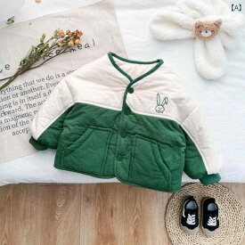 ロンパース かわいい ベビー ウェア カバーオール 韓国 男性 女性 赤ちゃん カラー ブロック リバーシブル 服 文字 刺繍 綿 コート 厚く 幼児 暖かい 綿 コート