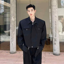 メンズ ジャケット かっこいい 韓国 構造 長袖 シャツ 薄手 ジャケット 男性 ハイエンド トップス