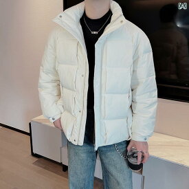 メンズ ジャケット かっこいい 冬 ファッション スタンドカラーコットン コート カジュアル 暖かい パン コート 立体 チェック柄 ハイエンド コットンコート