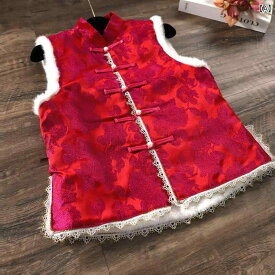 レディース ベスト 秋冬 日常 着用 可能 小柄 タング スーツ 汎用性 高い 赤い プレート ボタン ノースリーブ カーディガン 暖かい ショート ベスト