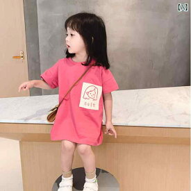 綿 ガールズ 半袖 t シャツ 韓国 夏 女 赤ちゃん ファッション トップス 子供 ミドル丈 t シャツ スカート