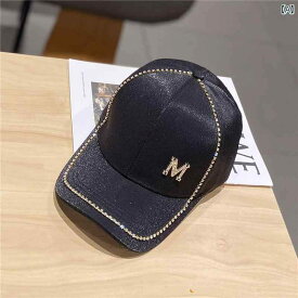 ベースボール キャップ レディース 帽子 韓国 M ラストーン 春夏 シルケット サテン 薄い サンバイザー ピーク キャップ