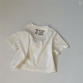 子供服 韓国 子供用 手紙 オーバー サイズ 半袖 T シャツ メンズ レディース用 ベビートップス 夏