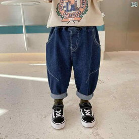 ボーイズ フリース ジーンズ 秋 韓国 ベビー パパ パンツ パンツ キャロット カジュアル ロング パンツ