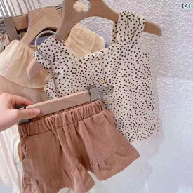 キッズ ウェア 夏 ガールズ ショート スカート スーツ 女 赤ちゃん 韓国 ショート パンツ 洋風 ツーピース セット