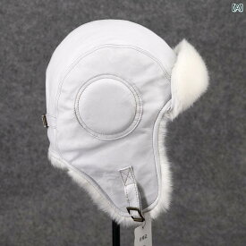 パイロット帽 ロシア 帽子 冬 白 革 パイロット 綿 帽子 毛皮 帽子 屋外 耳保護 メンズ レディース 韓国