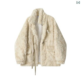 レディース 高級感 スタンドカラー エレガント 良い ラムウール コート 冬 厚手 韓国 綿 コート 見栄え 良い
