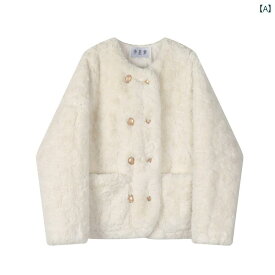 レディース ぬいぐるみ ジャケット 冬 小さい ゆったり 厚手 ウール 綿服