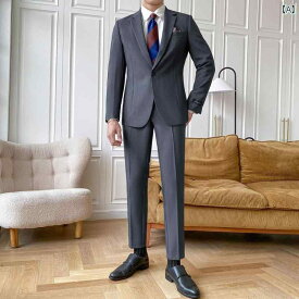 カジュアル スーツ メンズ 英国 ビジネス スリム フォーマル スーツ 秋 小さい スーツ 男性 新郎 ウェディングドレス
