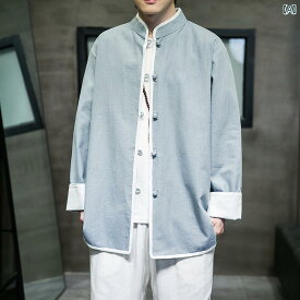 メンズ 漢服 春秋 中華風 ファッション ジャケット レトロ ファッション レトロ 衣装 茶師服 大きいサイズ 唐 スーツ