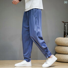メンズ 中華風 薄型 冷感 カジュアル パンツ レギンス 夏 レトロ パンツ パンツ パンツ