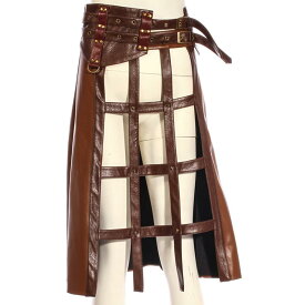 スカート 中世紀 スチームパンク ゴシック GOTHIC ステージ ロング レザースカート 舞台 ステージ 衣装 コスプレ