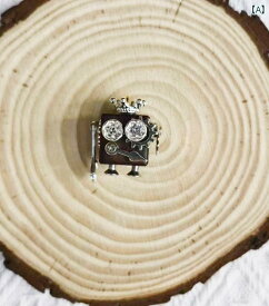 スチームパンク ロボット ネックレス キーホルダー 車 吊り ペンダント 木製 diy ジュエリーギフト キッズ かわいい プレゼント