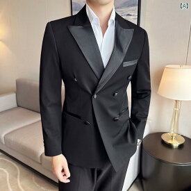 メンズ ダブルブレスト スーツ タキシード 高級感 ウェディングドレス 新郎 ホスト アート テスト スーツ ウェディング ディナー