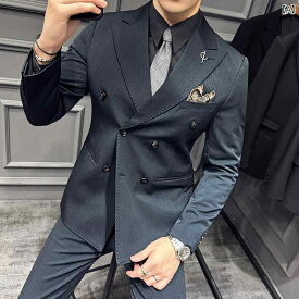メンズ スーツ 韓国 スリム ビジネス プロ フォーマル カジュアル スーツ 新郎 ウェディングドレス スリーピーススーツ