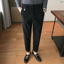 メンズ 秋冬 コーデュロイパンツ 韓国 カジュアル パンツ スキニー ビジネス スリム スーツ パンツ