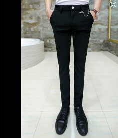スラックス 春秋 タイトフィット パンツ メンズ 英国 パンツ 韓国 男性 スリム 小さい サイズ 27 ズボン 黒