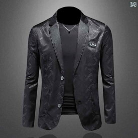 スーツ ジャケット メンズ プリント スーツ ビジネス カジュアル ジャケット 薄 地 2042 春 ステーション 小型 スーツ 高級感