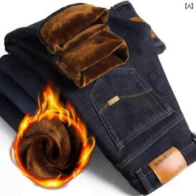 デニム パンツ 大きいサイズ ベルベット 厚手 ジーンズ メンズ 冬 ストレート メンズパンツ 秋冬 暖かい メンズ 長ズボン