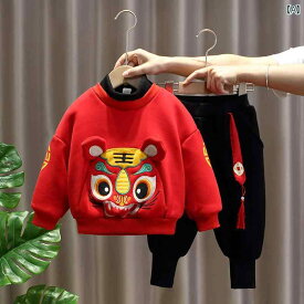 子供 唐 スーツ 冬 男の子 中華風 トレーナー 赤ちゃん 1歳 ドレス お祝い ベルベット 厚手 新年 挨拶 スーツ