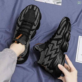 スポーツ シューズ 運動靴 サマー フライ ニット スニーカー メッシュ カジュアル 紳士靴 中学生 黒 ランニング ニット ソックス 靴 メンズ