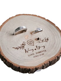 指輪 ホルダー リング ケース 新郎 新婦 結婚 指輪 ディスプレイ スタンド プロポーズ リング 木製 トレイ 婚約 写真 小道具 結婚 指輪 森 彫刻
