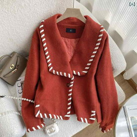 レディース コート ジャケット おしゃれ 赤い 人形 襟 ウール コート 女性 春 ハイエンド トップス ファッション コート