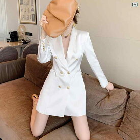 レディース ファッション 春 白 ブレザー 女性 ハイエンド ウエスト カジュアル 韓国 スーツ スカート