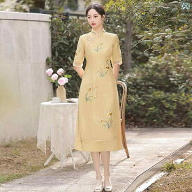 アオザイ コスプレ 民族衣装 レディース 美しい レトロ 中華風 チャイナ ドレス 年 上品 洗練 女子 普段使い 日常着 茶師服 られ