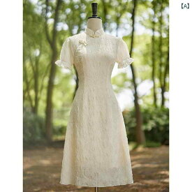 民族衣装 コスチューム レディース 美しい 白い チャイナ ドレス 女性 夏 上品 洗練 ガールズ ハイエンド ドレス 中華風 シフォン クレープ