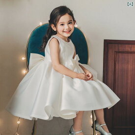 発表会 白い 子供 ウェディングドレス 春夏 ベビー フラワーガール ピアノ 演奏 服 ベビー 1歳 イブニングドレス