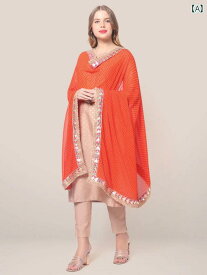 インド ネパール スカーフ ターバン エスニック 刺繍 ジョーゼット ショール 快適 ダンス 旅行 9 色