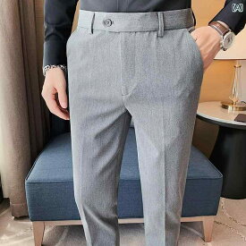スーツ パンツ スラックス メンズ 秋冬 高級感 ベルベット 厚手 カジュアル パンツ 冬 韓国 スリム 刺繍